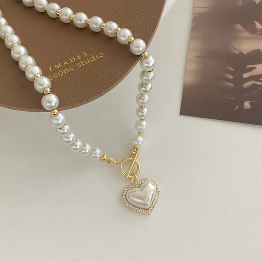EMPRESS Pearl Heart Necklace